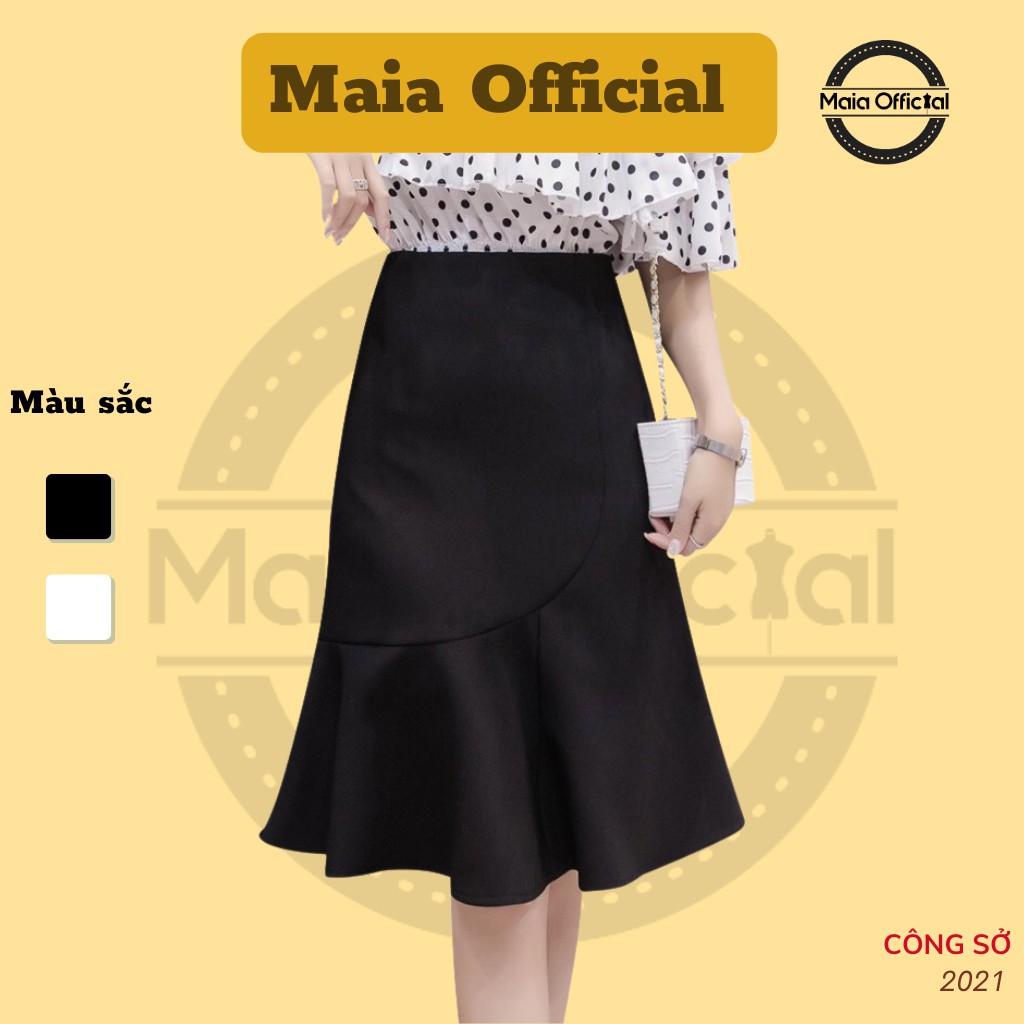 Chân váy công sở Maia Official (2 màu), kiểu đuôi cá, cách điệu, khóa kéo sau lưng CV502 | BigBuy360 - bigbuy360.vn