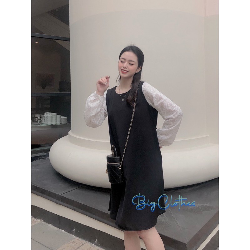 Đầm váy bigsize BigClothes thiết kế tay bồng ren dáng công sở BC021