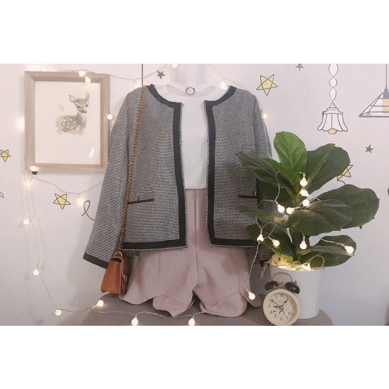 Áo khoác dạ tweed Nhật