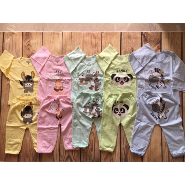 Bộ dài tay cúc vai (100% cotton, loại 1)