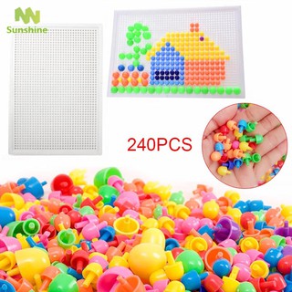 Bộ đồ chơi 240 miếng lắp ghép hình nấm 3D kèm bản trống tiện dụng