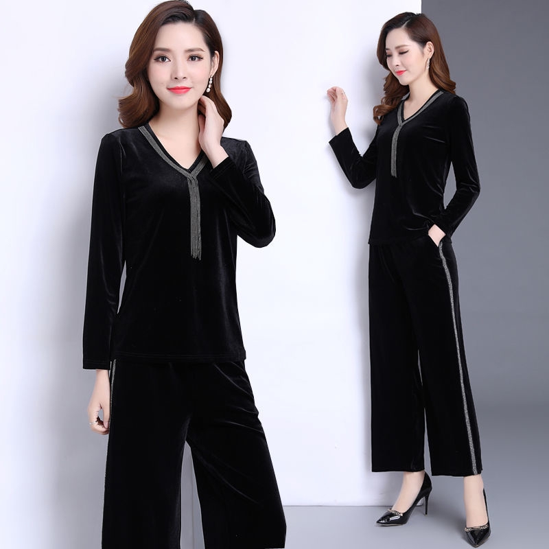 Bộ quần áo phong cách thể thao thời trang mùa xuân cho phụ nữ trung niên