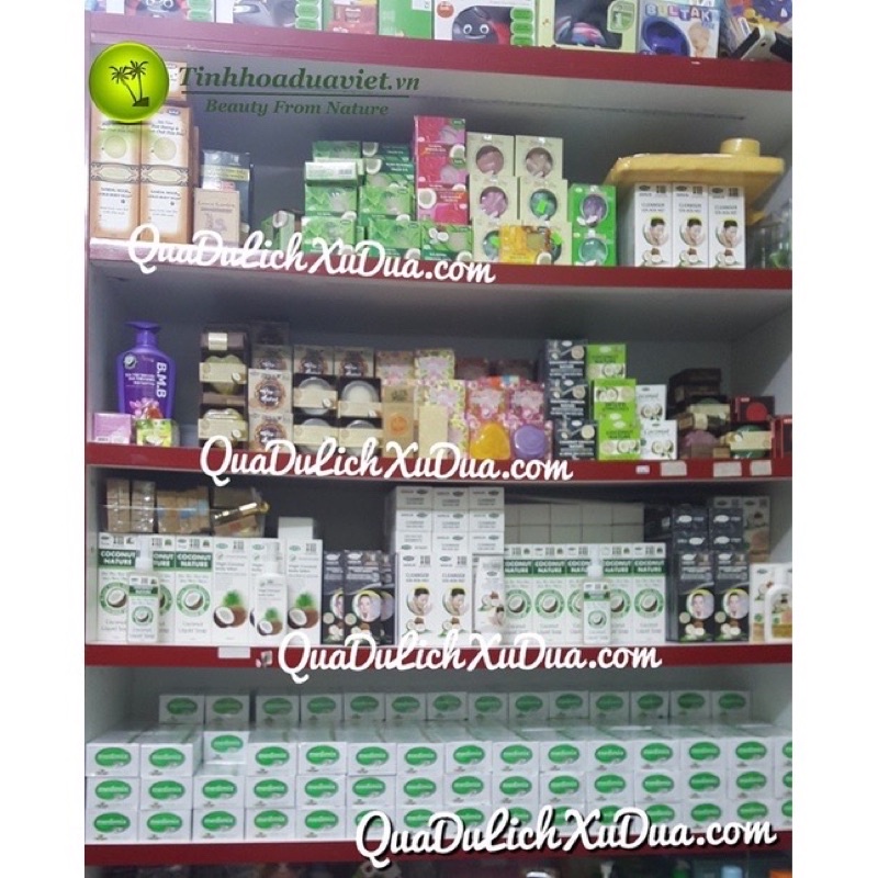 Set 01 bánh 110gr xà bông dừa tinh dầu Lavender kèm túi lưới.