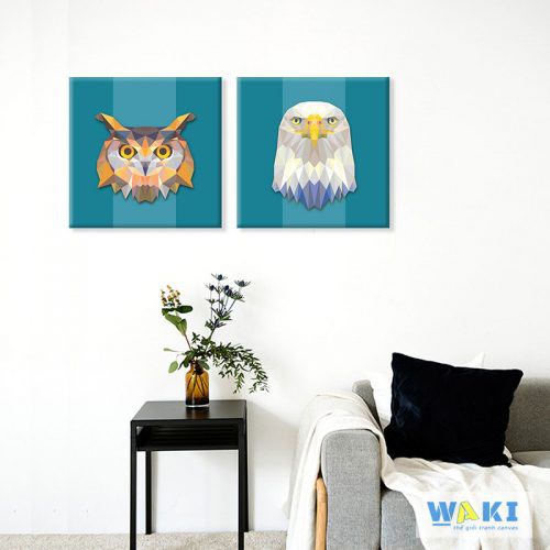 Bộ 2 tranh canvas “Owl and Eagle” – W110