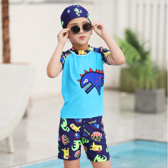 Bộ Đồ Bơi 2 Mảnh Tay Ngắn In Hoạt Hình Dễ Thương Cho Bé Trai