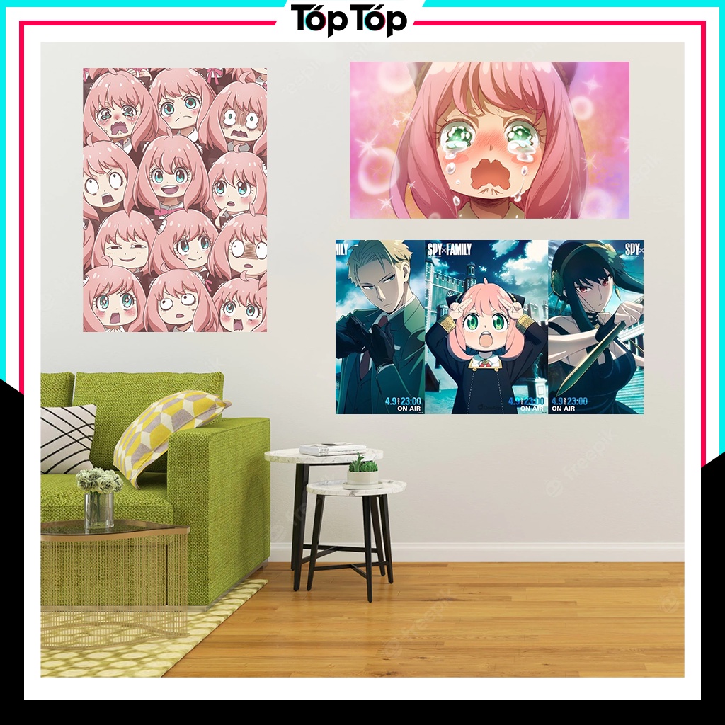 Poster anime Spy X Family , tranh dán tường manga wall decor treo tường SXP