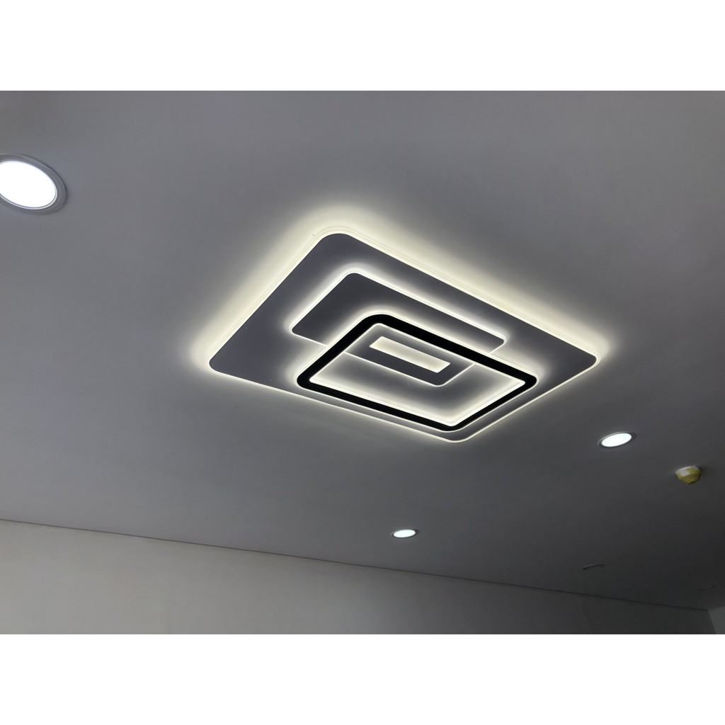 Đèn led ốp trần trang trí phòng khách phòng ngủ hình chữ nhật có 3 chế độ sáng tặng điều khiển bảo hành 12 tháng-Mã83hcn