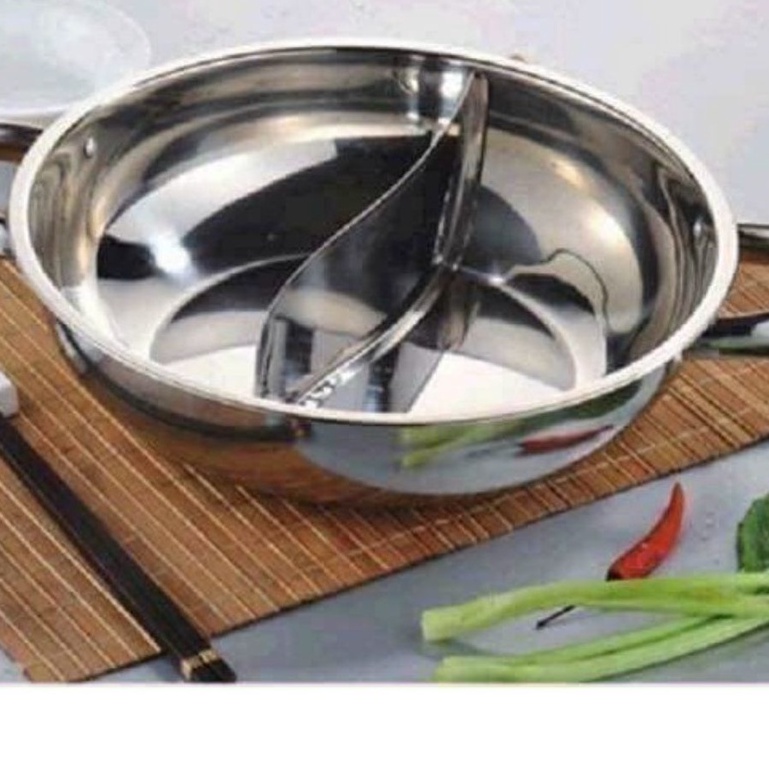 Nồi Lẩu 2 Ngăn, 2 Vị Inox 30 Cm Có Vung 𝗚𝗜𝗔𝗗𝗨𝗡𝗚𝗛𝗔𝗡𝗢𝗜𝟯𝟵