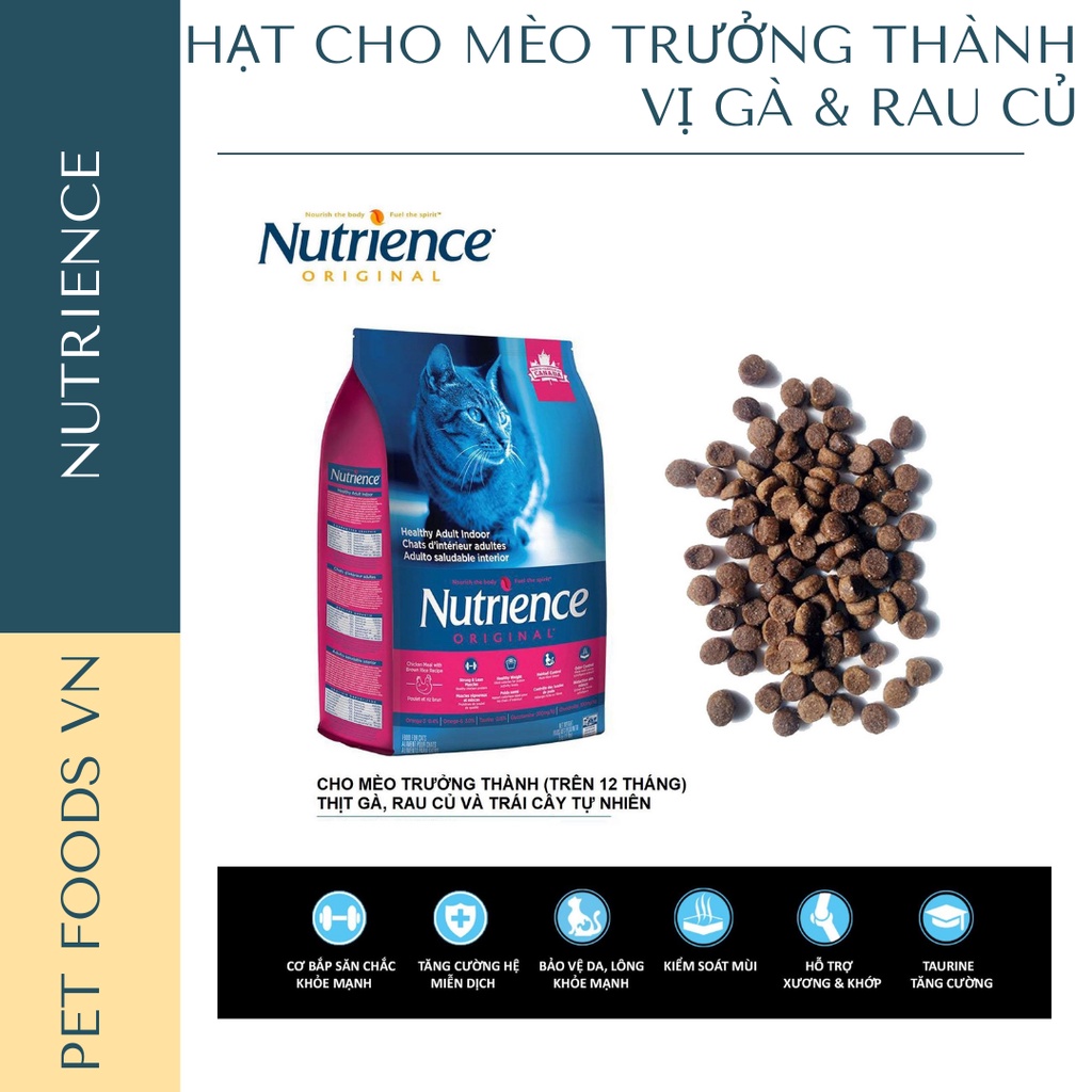 Hạt cho mèo trưởng thành NUTRIENCE Original Cat 500g vị Gà