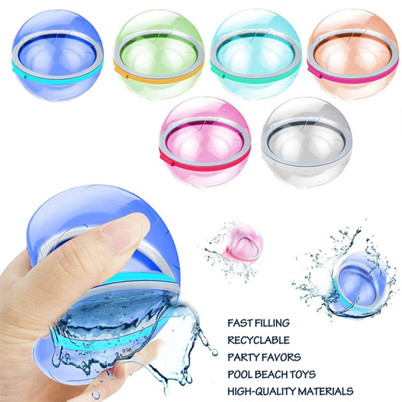 Set 6 Bong Bóng Nước Silicone Nhiều Màu Có Thể Tái Sử Dụng water balloon