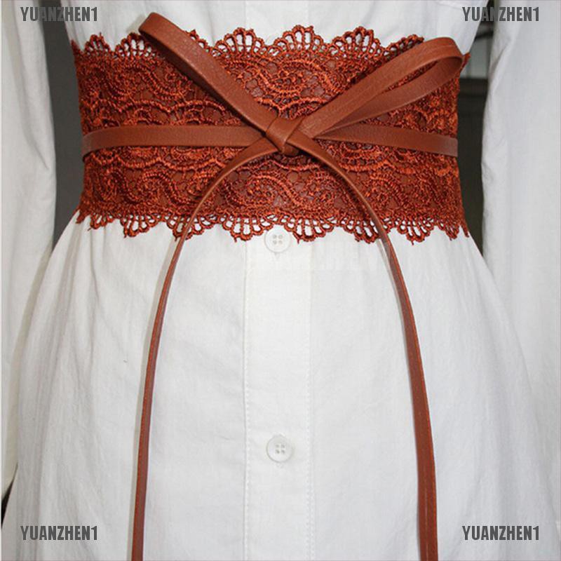 Thắt Lưng Ren Bản Rộng YUANZHEN1 Phong Cách Boho Cho Nữ