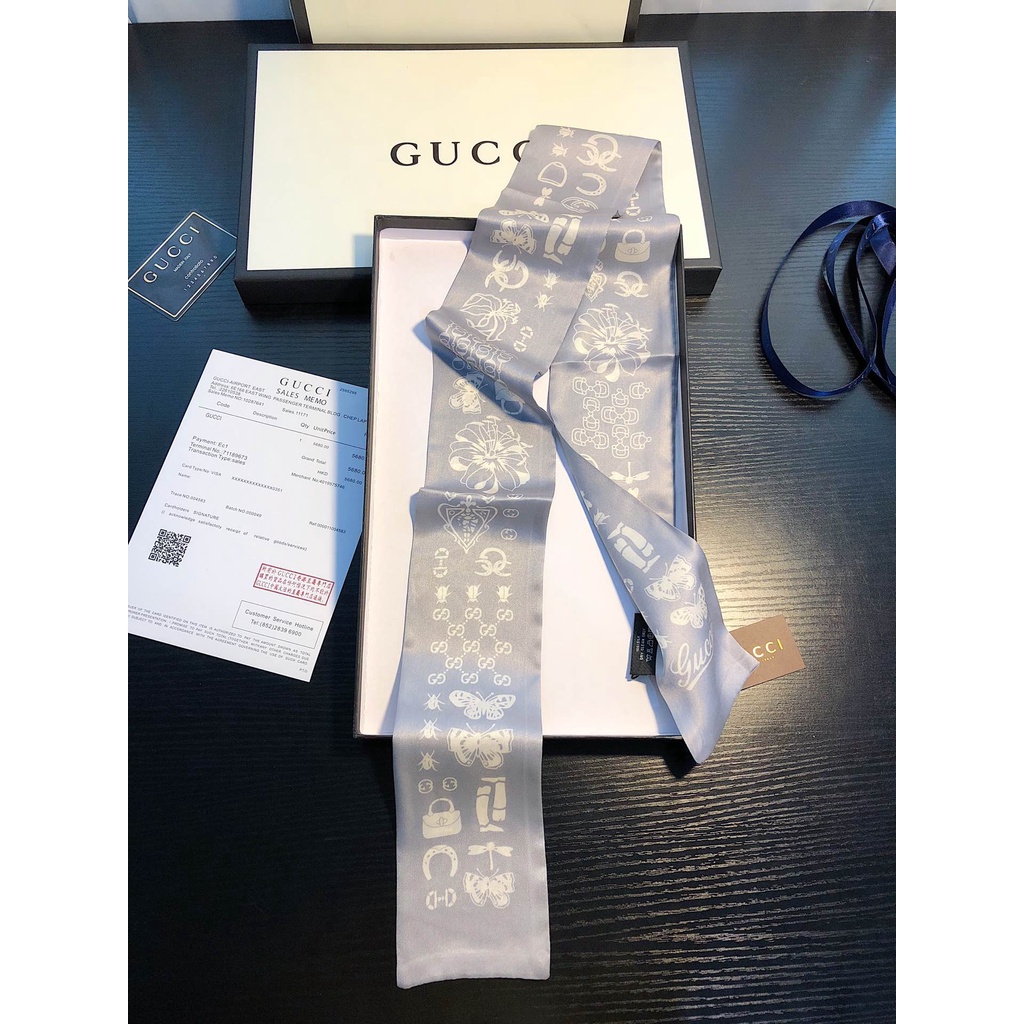 Khăn Quàng Cổ / Túi Xách Vải Lụa Ruy Băng Thiết Kế Thời Trang Cho Nữ Màu Xám Đen