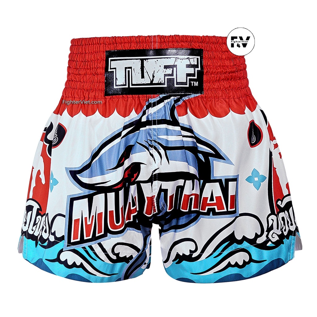 Quần TUFF Muay Thai Boxing Shorts The Fearless One - Cá Heo Trắng