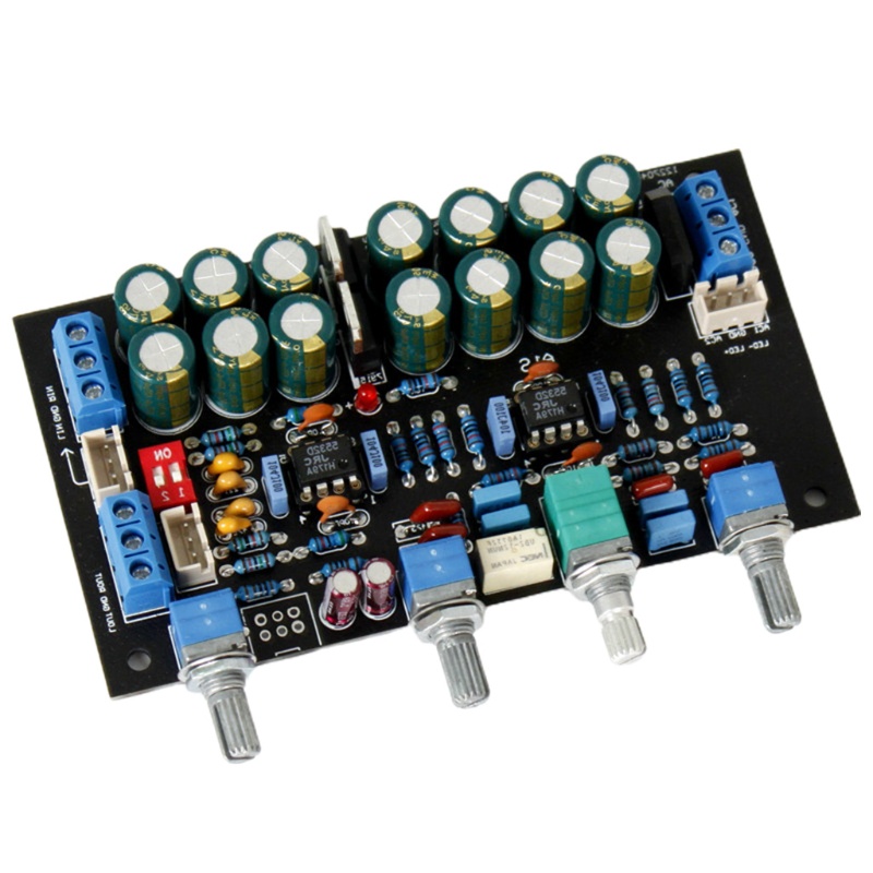 NERV JJRC5532 OP AMP Preamp Amplifier Tone Board Treble Mid Bass Volume Control Tone Preamplifier