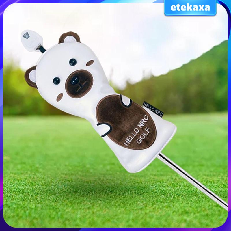 [Etekaxa] Vỏ bọc đầu câu lạc bộ Golf Da PU Gấu nâu chống thấm nước Hyb