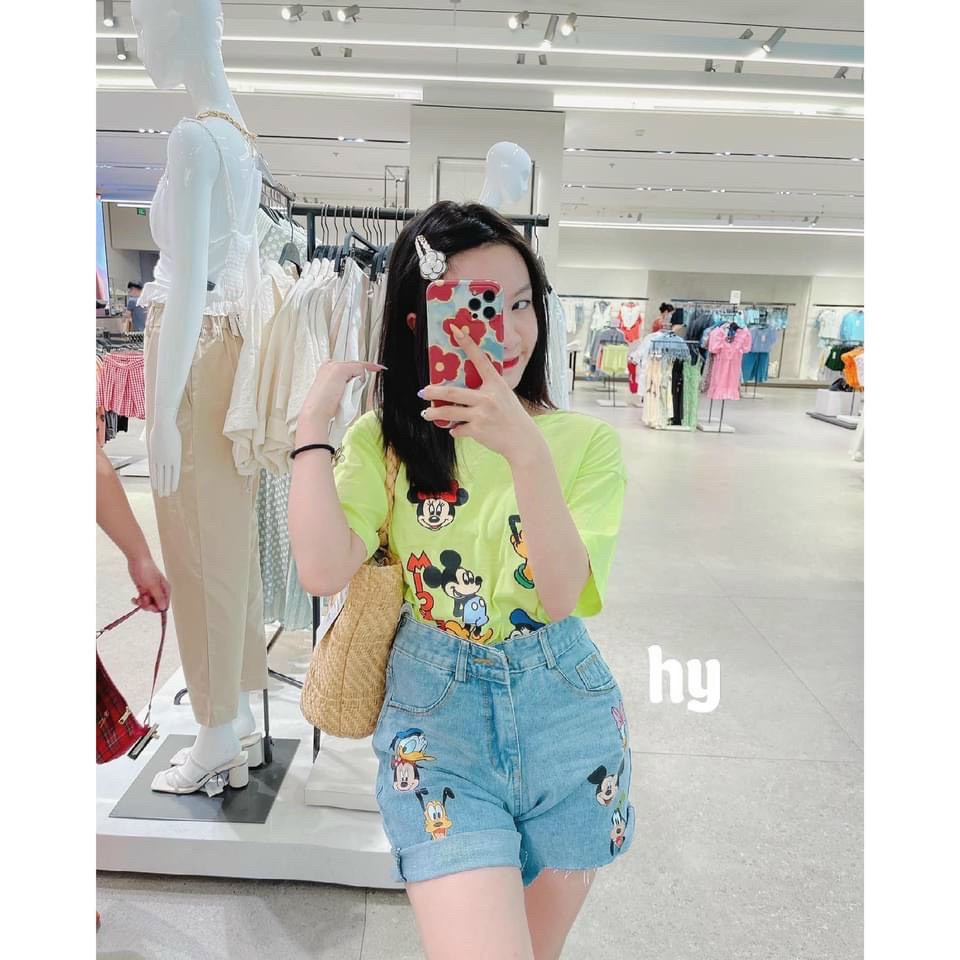 BÁN SỈ SET ÁO XANH CHUỐI QUẦN JEAN MICKEY