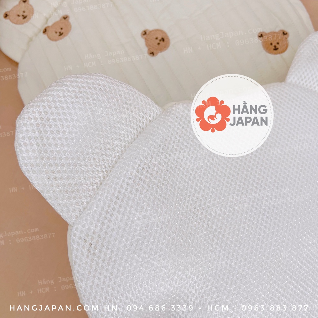 Gối cotton thoáng khí hình gấu thỏ xinh xắn dành cho em bé sơ sinh