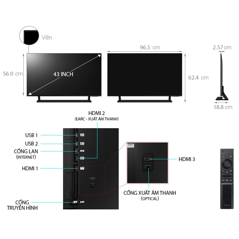 QLED Tivi 4K Samsung 43 inch Smart 43Q60A | BigBuy360 - bigbuy360.vn