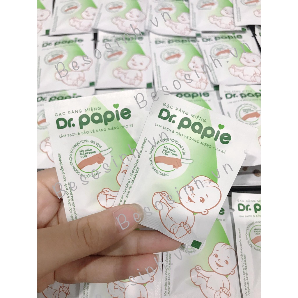 Tưa lưỡi Dr.papie 0+ 30 gói gạc răng miệng