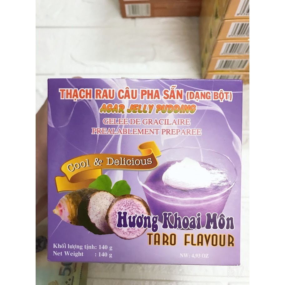 Bột Thạch Rau Câu Pha Sẵn KONNYAKU và AGAR JELLY PUDDING Hộp 140g Đủ Vị