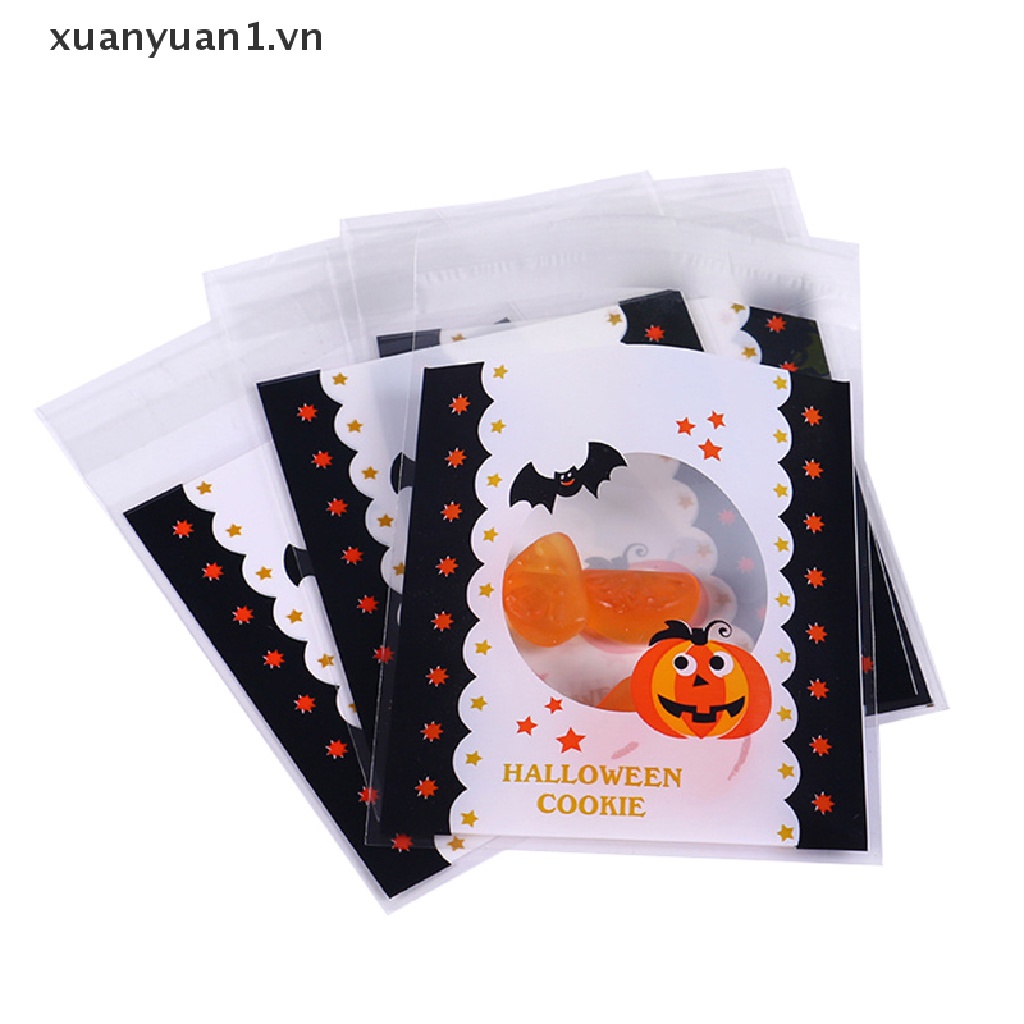 Set 50 Túi Đựng Kẹo / Bánh Quy Phong Cách Halloween Độc Đáo