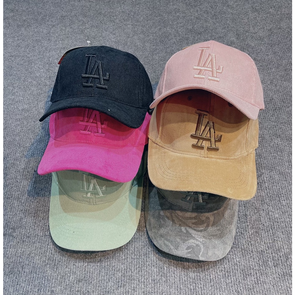 Mũ lưỡi trai Nón kết Nhung cao cấp thêu chữ LAFashion 398 phong cách Ulzzang form unisex nam nữ