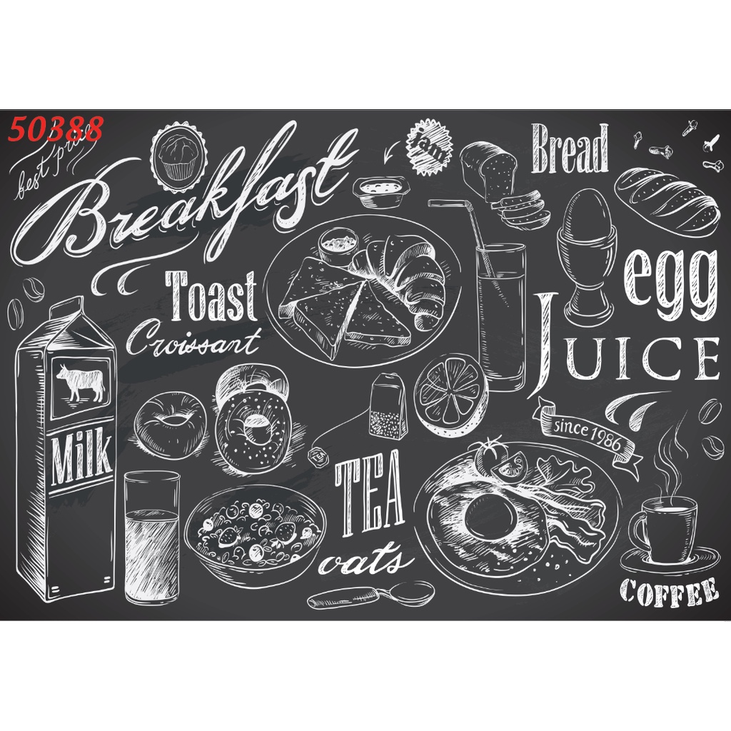 Tranh quán Trà chanh hình 3D dán lên tường theo mọi kích thước yêu cầu