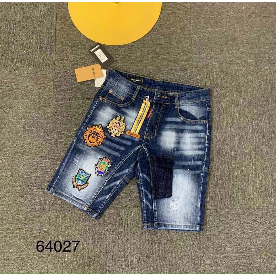 Quần short jean nam VÁ DA chất vải denim co dãn mẫu hot chuẩn shop trẻ trung giá rẻ