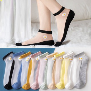 Tất Hoa Cúc Ren Kính Cho Bạn Nữ [ SÉT 10 ĐOI ]  Kèm Túi Rút Hoa Cúc Loại Ren Kính [ TẤT LƯỚI REN HOA CÚC 10 CHIẾC ]