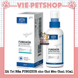   CHÍNH HÃNG  Xịt Hỗ Trợ Diệt Nấm Alkin Fungikur cho Chó Mèo chai 50ml | Vie PETSHOP 