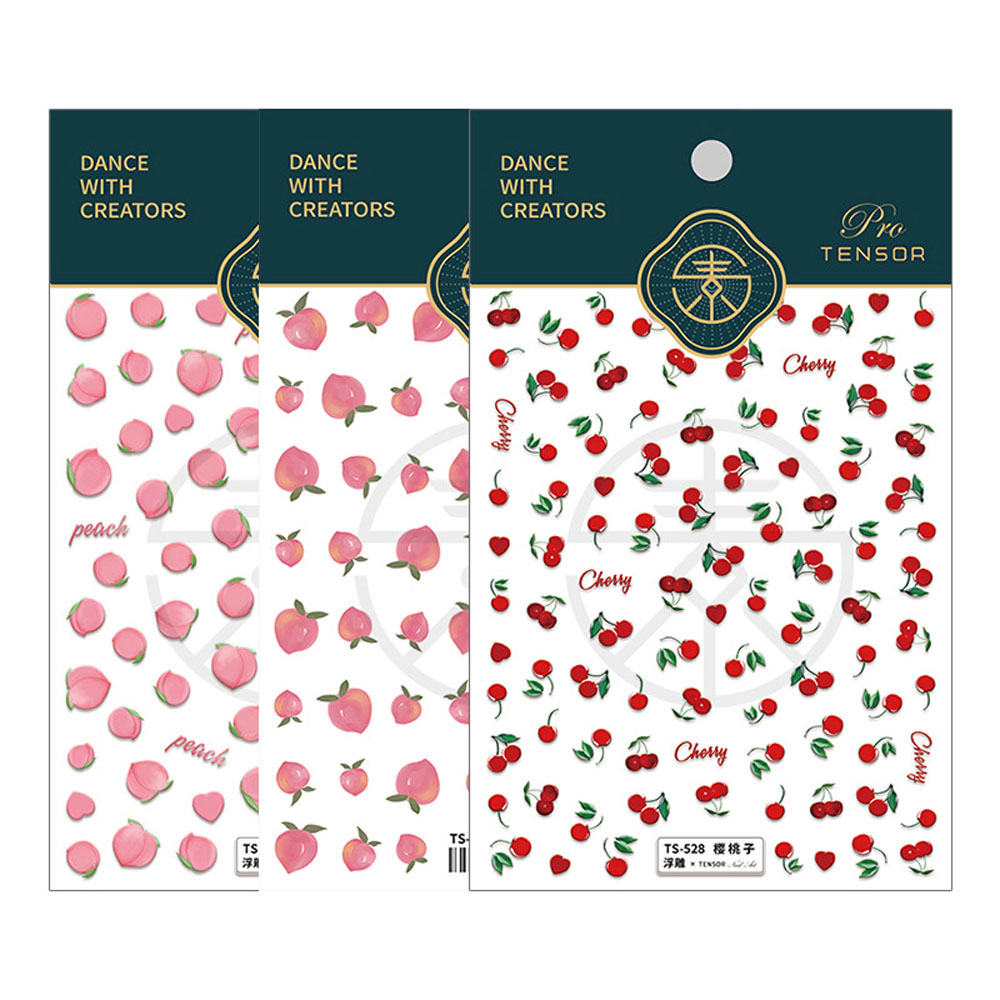 Hình dán trang trí móng tay họa tiết hoa anh đào 3D 5D xinh xắn dễ thương