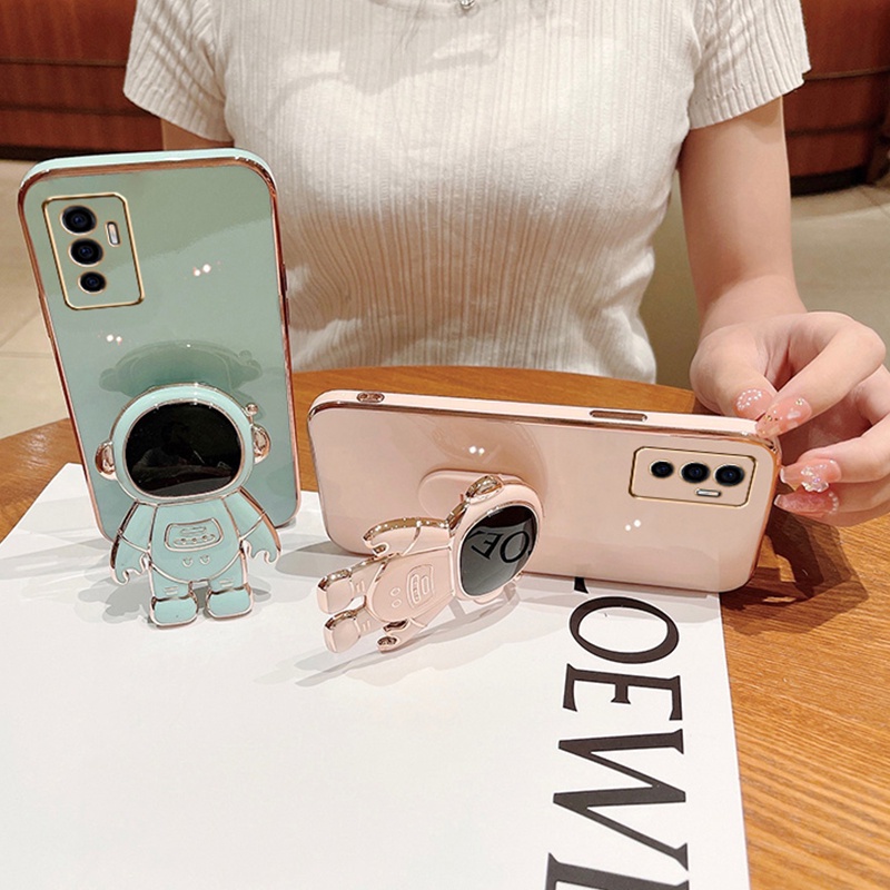 6d Plating Astronaut Stand Case Vivo S1 Pro V15 V15 Pro S1 V11i Z3i Y91C Y1s Y81 Y81i Y91 Y95 Lens Protective Cover