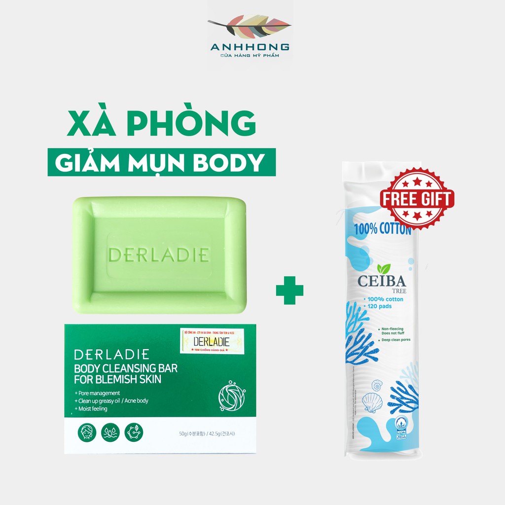 Xà Bông Giảm Mụn Lưng Soap Xà Phòng Giảm Mụn Body Ngực Cơ Thể Sau 7 Ngày Derladie Body Cleansing Bar For Blemish Skin | BigBuy360 - bigbuy360.vn