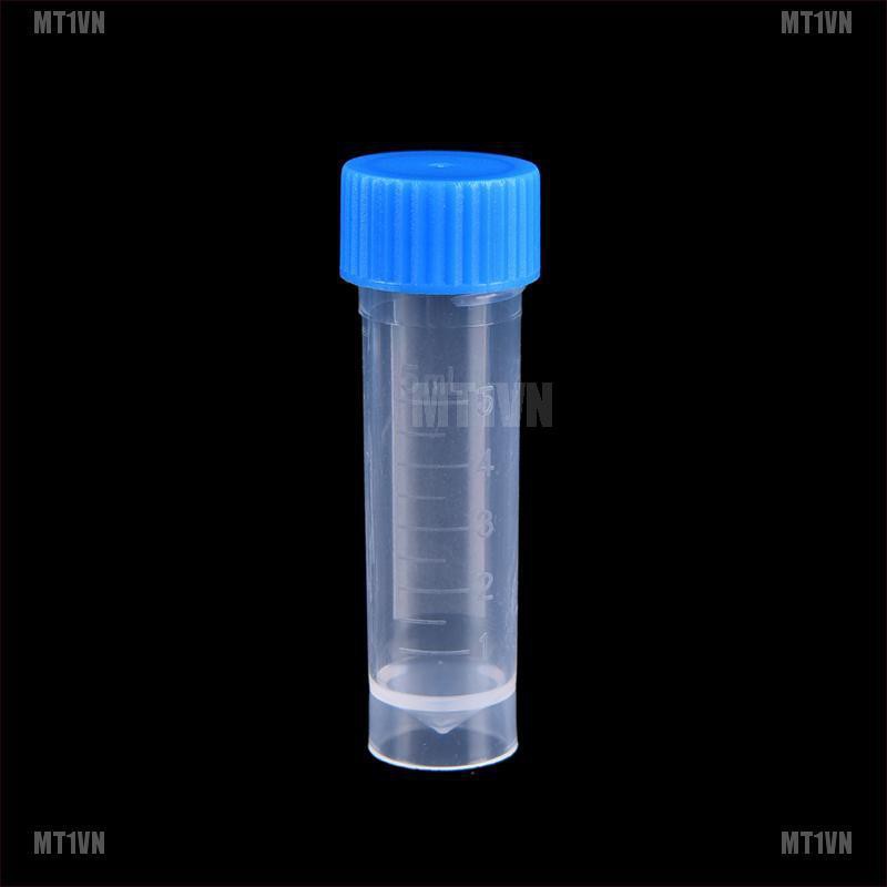 Bộ 10/20/50/100 ống nghiệm 5ml bằng nhựa chuyên dụng có nắp