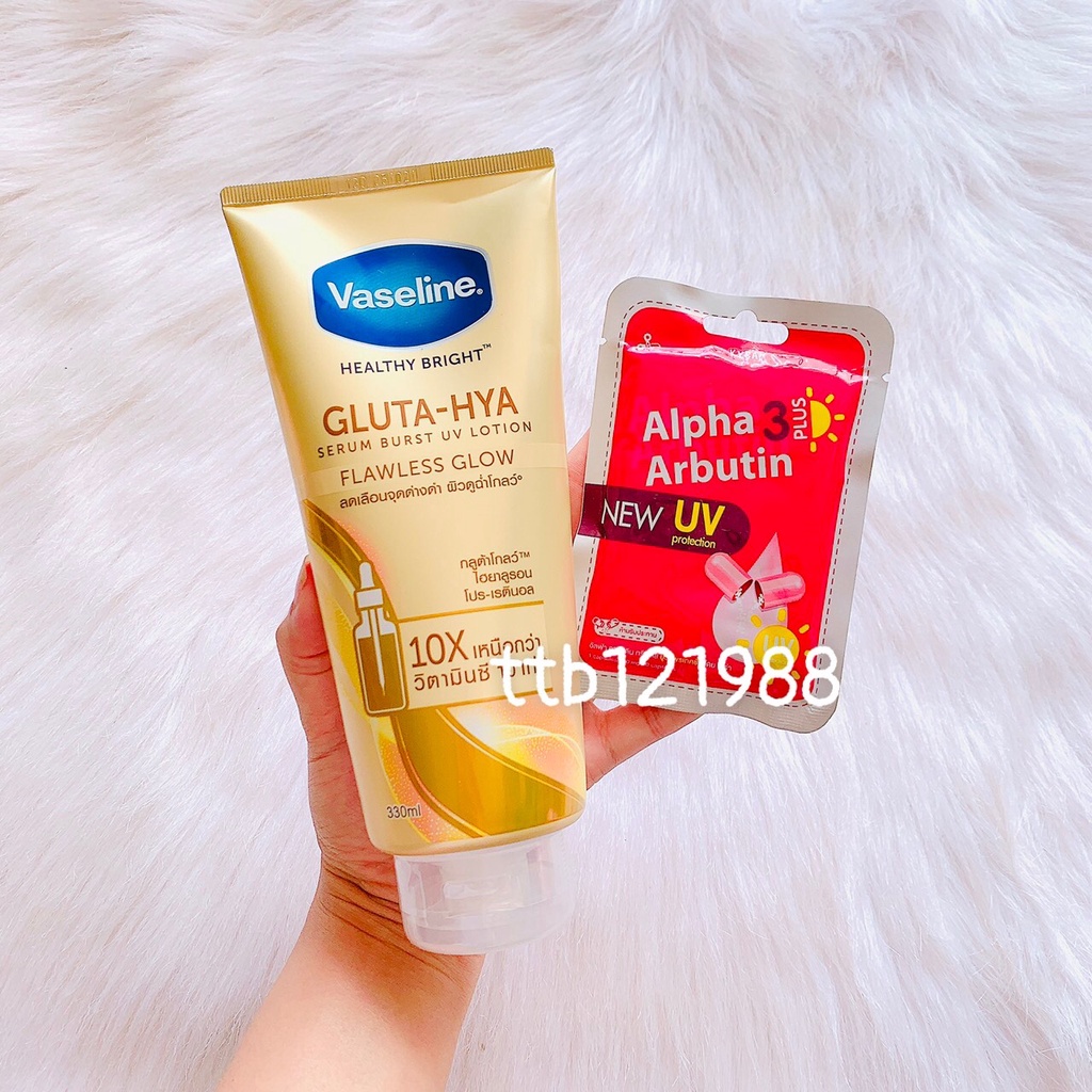 Sữa Dưỡng Thể Vaseline 10X Trắng Da, Mờ Thâm Đều Màu Da Vaseline Healthy Bright Gluta-Hya Serum Burst 330ml | BigBuy360 - bigbuy360.vn