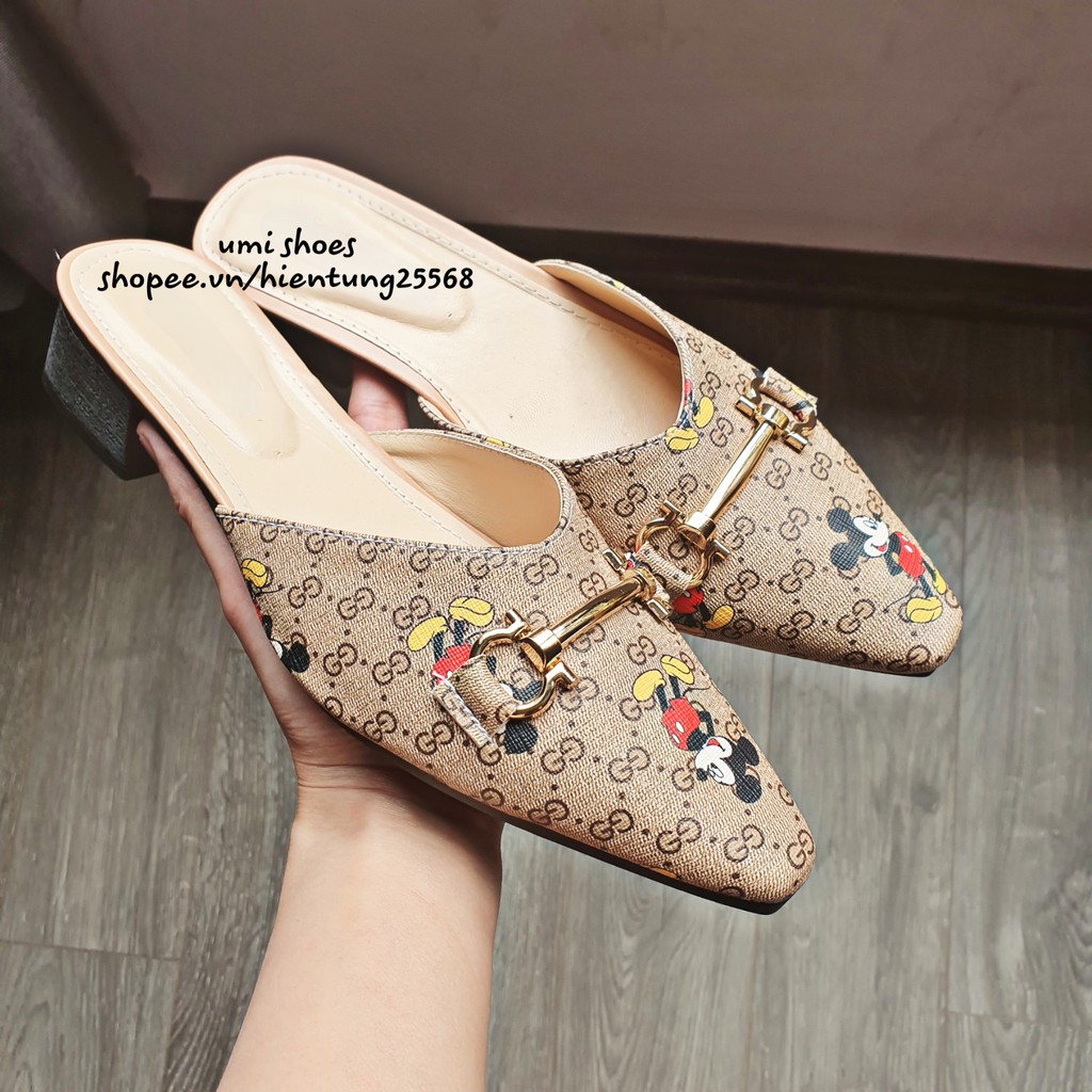 Giày sục hình chuột mickey đế bằng kiểu dáng mũi nhọn/mũi vuông mẫu mới 2020 bán chạy siêu hot đẹp giá rẻ xinh[ẢNH THẬT] | BigBuy360 - bigbuy360.vn