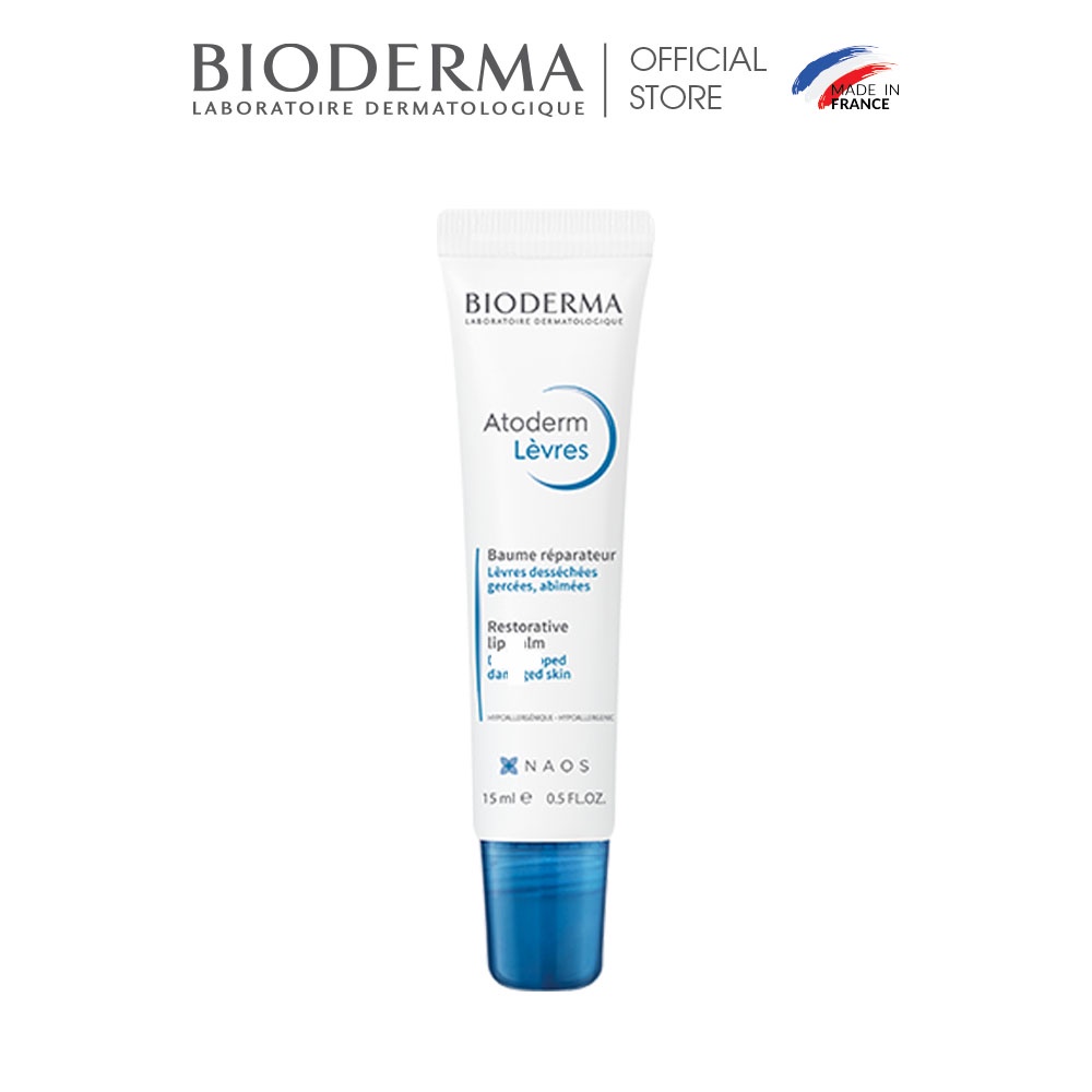 Dưỡng môi khô nứt nẻ, tổn thương Bioderma Atoderm Levres Baume - 15ml