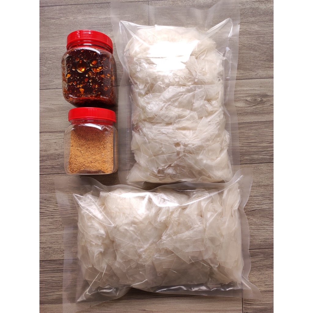 [1kg PSMN sa tế] | Combo 1kg bánh tráng phơi sương + 1 hủ muối nhuyễn + 1 hủ sa tế | Chợ Cô Thu