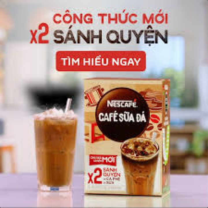 Nescafe sữa đá hộp 10 gói*24G- Công thức mới X2 sánh quyện chuẩn vị pha phin