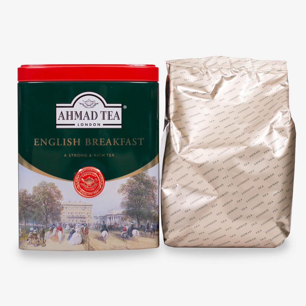 Trà lá pha ấm Buổi Sáng Anh Quốc hộp thiếc 100g - Ahmad English Breakfast Tea 100g