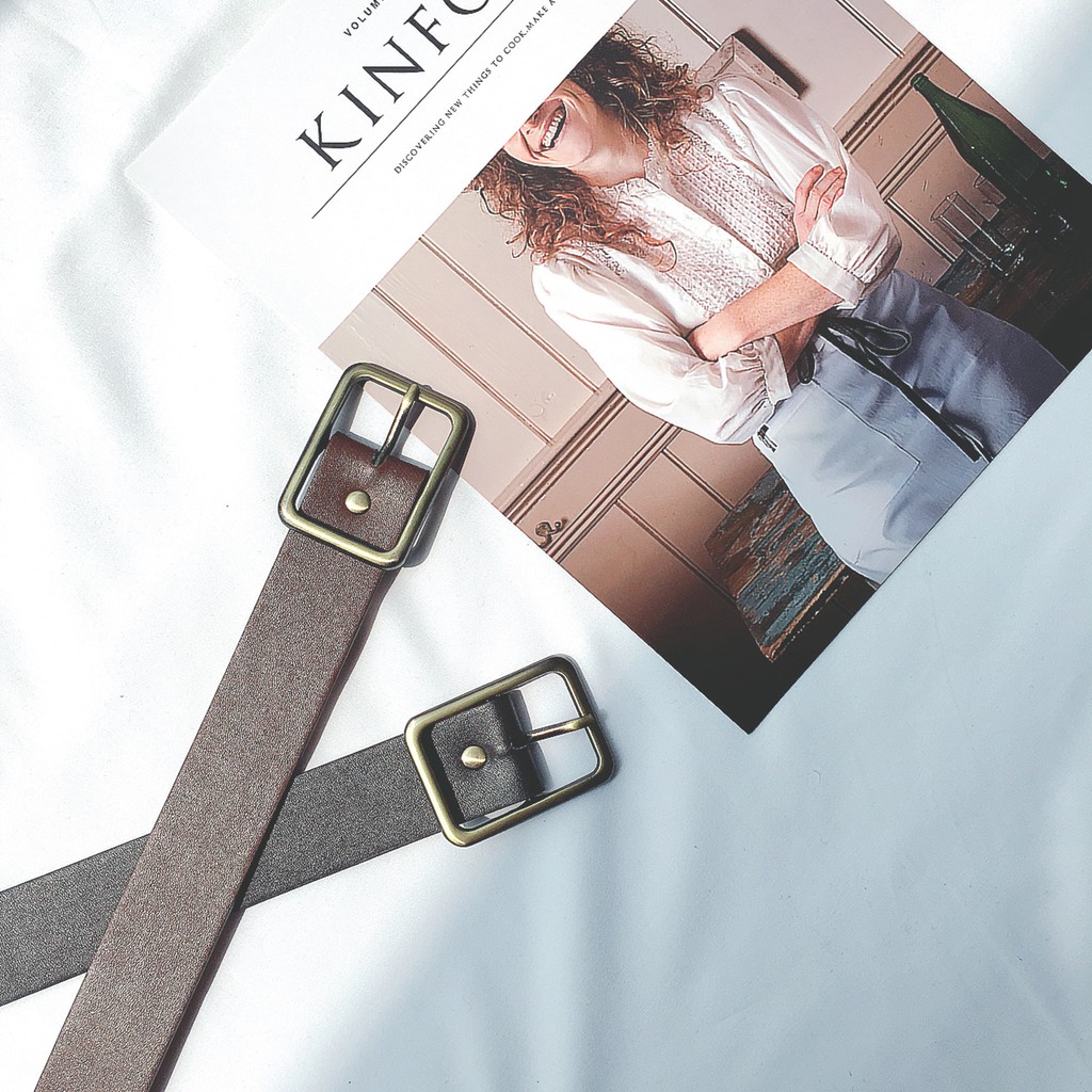 Dây Nịt Khóa Kim Loại Đơn Giản Thời Trang Theo Phong Cách retro Hàn Quốc