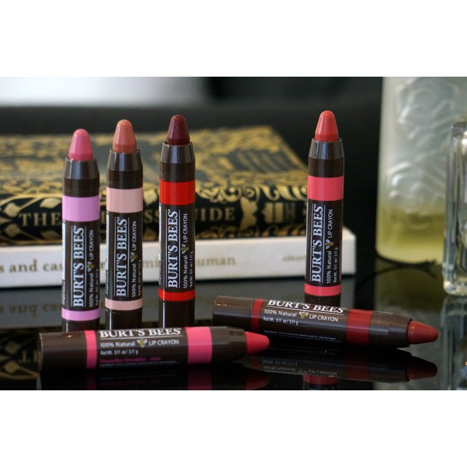 [Made in USA] Son dưỡng ẩm không chì có màu Burt's Bees lip Crayon