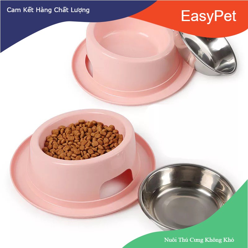 Bát ăn đơn chống kiến lòng inox cho thú cưng chó mèo Easypet