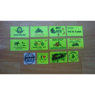 logo phượt , tem phản quang , tem xe