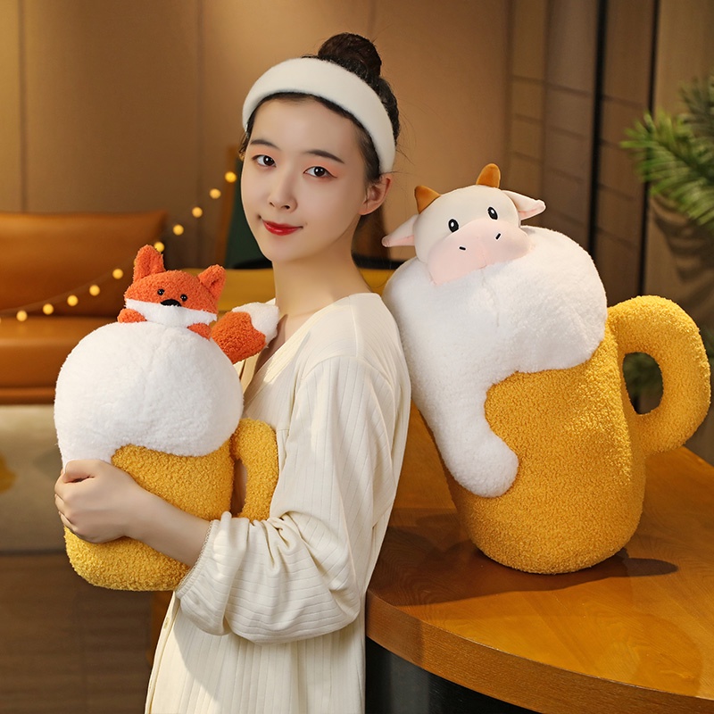 Dễ Thương Đồ chơi nhồi bông Hình Chú Cáo / Bò Sữa Đáng Yêu Mềm Mại Trang Trí Ghế sofa / Phòng Ngủ