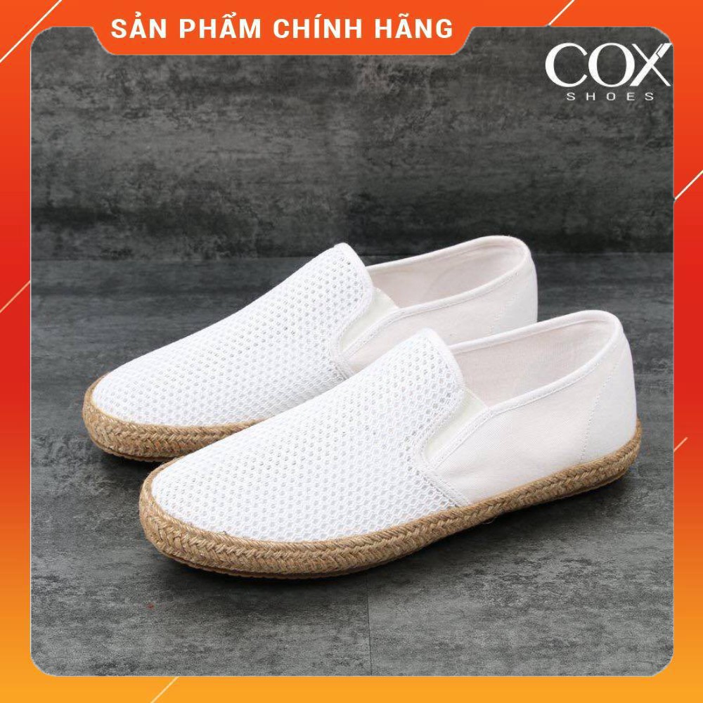 ĐẲNG CẤP TT [COX] GIày Lười Vải Cox Shoes White 831 CHÍNH HÃNG & | BigBuy360 - bigbuy360.vn
