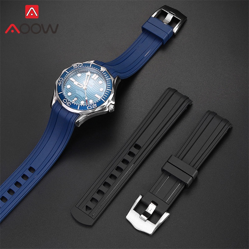 Dây Đeo Thay Thế 20mm 22mm Bằng Cao Su Cho Đồng Hồ Omega Seamaster 300