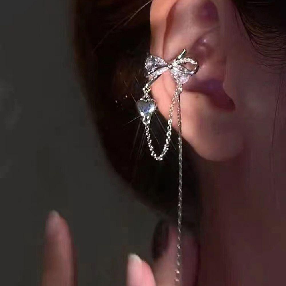 Khuyên Kẹp Vành Tai Hình Nơ Bằng Đồng Cá Tính Cho Nữ