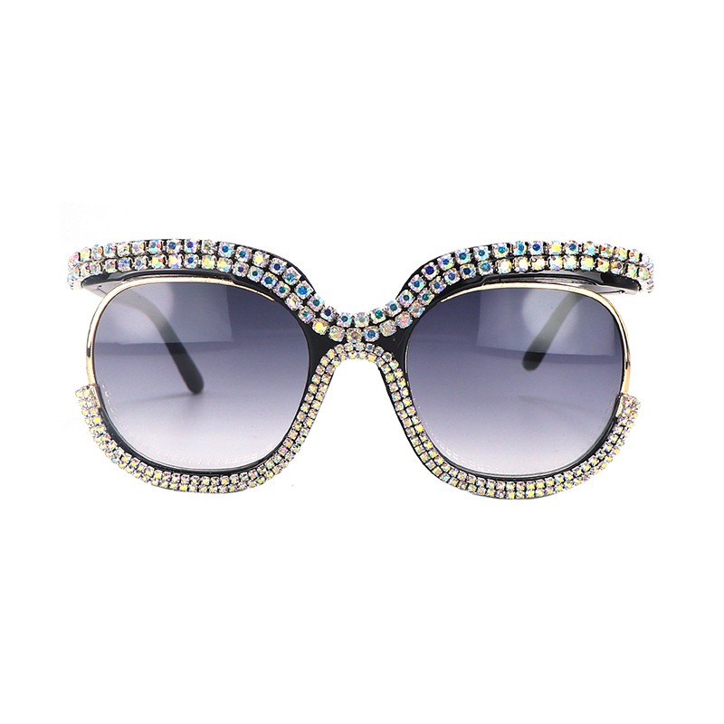 Kính mát chống tia uv400 đính đá thời trang cho nữ