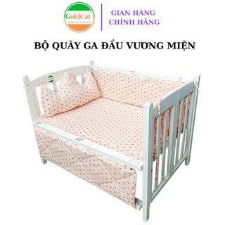 Bộ quây ga Goldcat thiết kế 1 đầu vương miện , chất liệu cotton